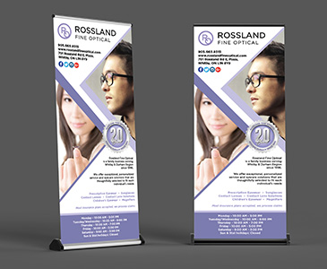 Rossland Optical Pull-Up Banner